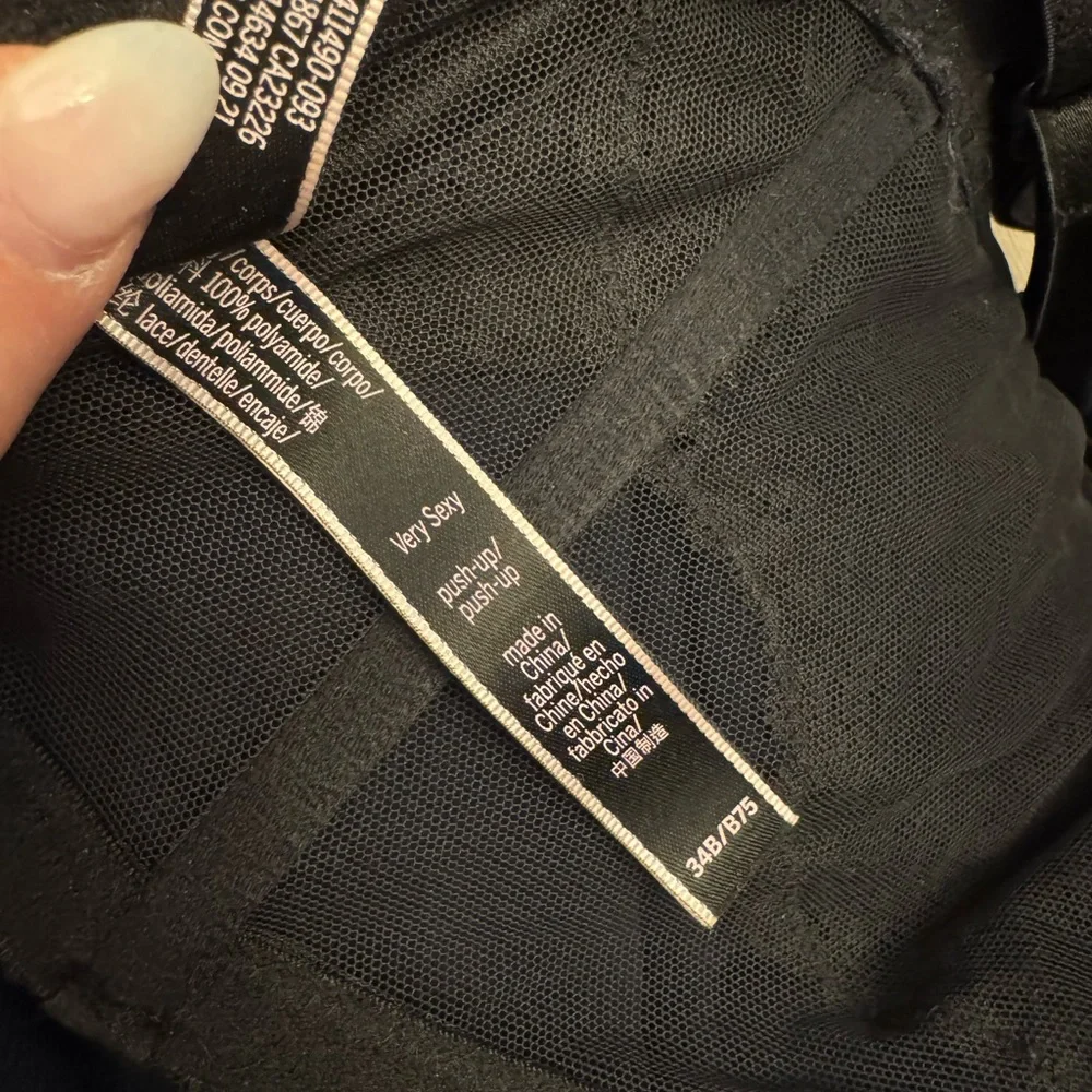 Victoria's Secret Black Lace Bustier with Branded Straps - Picture 6 of 6